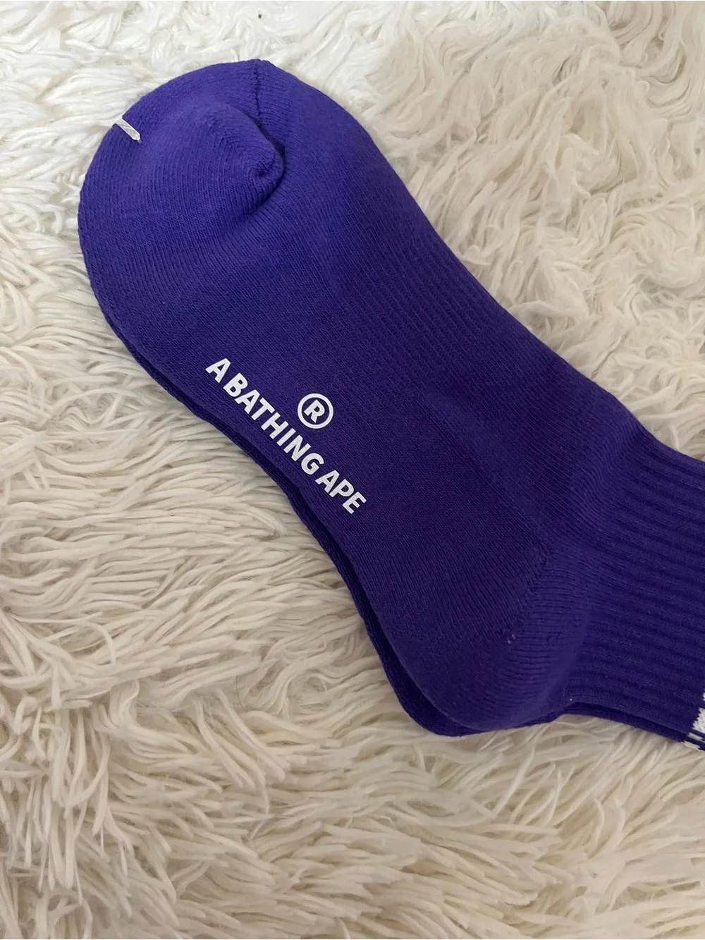 BAPE A Bathing Ape Head Embroidered Crew Socks 8-11 men’s or women’s